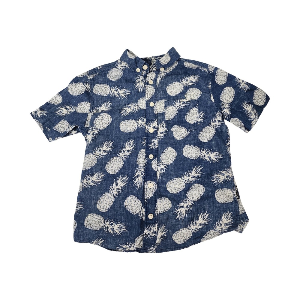 Brooklyn Cloth Mens Blue Pineapple Print Short Button Down Shirt‎ BTY4403F S